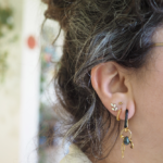 boucles d'oreilles créoles unité asymétrique paulette goutte perle verre filé bijoux fun coloré pampille