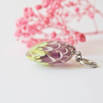 collier lotus perle en verre filé pendentif fleur pétal artisanat