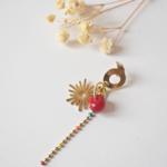 boucles d'oreilles créoles unité asymétrique paulette goutte perle verre filé bijoux fun coloré pampille