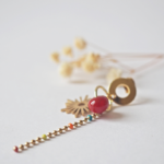 boucles d'oreilles créoles unité asymétrique paulette goutte perle verre filé bijoux fun coloré pampille