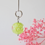 collier lotus perle en verre filé pendentif fleur pétal artisanat