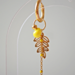 boucles d'oreilles créoles unité asymétrique paulette goutte perle verre filé bijoux fun coloré pampille