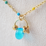 bracelet paulette goutte perle verre filé bijoux fun coloré pampille