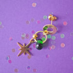 boucles d'oreilles créoles unité asymétrique paulette goutte perle verre filé bijoux fun coloré pampille