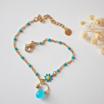 bracelet paulette goutte perle verre filé bijoux fun coloré pampille