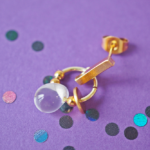boucles d'oreilles créoles unité asymétrique paulette goutte perle verre filé bijoux fun coloré pampille