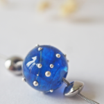 boucles d'oreilles créoles collier galaxie perles en verre filé argent bijoux