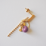 boucles d'oreilles créoles unité asymétrique paulette goutte perle verre filé bijoux fun coloré pampille