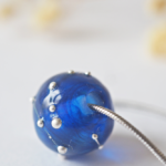 boucles d'oreilles créoles collier galaxie perles en verre filé argent bijoux