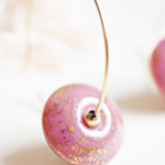Créoles Virginie perles en verre soucoupe or fin doré acier inoxydable boucles d'oreilles chic classe unique créateur