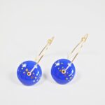 Créoles Virginie perles en verre soucoupe or fin doré acier ixnodaybel boucles d'oreilles chic classe unique créateur