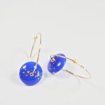 Créoles Virginie perles en verre soucoupe or fin doré acier ixnodaybel boucles d'oreilles chic classe unique créateur