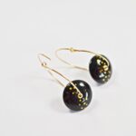 Créoles Virginie perles en verre soucoupe or fin doré acier ixnodaybel boucles d'oreilles chic classe unique créateur