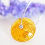 Créoles Virginie perles en verre soucoupe or fin doré acier inoxydable boucles d'oreilles chic classe unique créateur