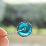 Créoles Virginie perles en verre soucoupe or fin doré acier inoxydable boucles d'oreilles chic classe unique créateur