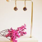 boucles d’oreilles emma perles en verre filé cabochon or doré