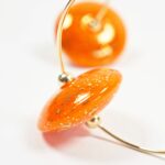 Créoles Virginie perles en verre soucoupe or fin doré acier ixnodaybel boucles d'oreilles chic classe unique créateur