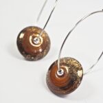 Créoles Virginie perles en verre soucoupe or fin doré acier ixnodaybel boucles d'oreilles chic classe unique créateur