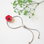 boucles d'oreilles clips oreille non percée collier bracelet réglable fleurs verre filé artisanat printemps bijoux flora marguerite coquelicot bague