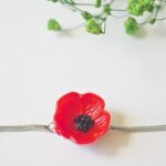 boucles d'oreilles clips oreille non percée collier bracelet réglable fleurs verre filé artisanat printemps bijoux flora marguerite coquelicot bague