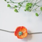boucles d'oreilles clips oreille non percée collier bracelet réglable fleurs verre filé artisanat printemps bijoux flora marguerite coquelicot bague