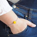 bracelet réglable cabochons verre filé coloré acier inoxydable CHARLOTTE