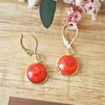 boucles d’oreilles emma perles en verre filé cabochon or doré