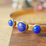 jonc bracelet emma perles en verre filé cabochon or doré