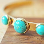jonc bracelet emma perles en verre filé cabochon or doré