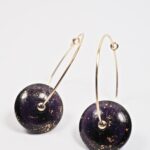 Créoles Virginie perles en verre soucoupe or fin doré acier ixnodaybel boucles d'oreilles chic classe unique créateur