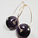 Créoles Virginie perles en verre soucoupe or fin doré acier ixnodaybel boucles d'oreilles chic classe unique créateur