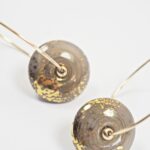 Créoles Virginie perles en verre soucoupe or fin doré acier ixnodaybel boucles d'oreilles chic classe unique créateur