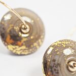 Créoles Virginie perles en verre soucoupe or fin doré acier ixnodaybel boucles d'oreilles chic classe unique créateur