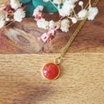 collier emma perles en verre filé cabochon or doré