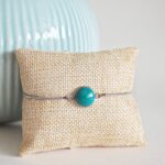 bracelet réglable cabochons verre filé coloré acier inoxydable CHARLOTTE
