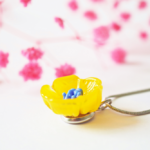 boucles d'oreilles clips oreille non percée collier bracelet réglable fleurs verre filé artisanat printemps bijoux flora marguerite coquelicot bague