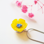 boucles d'oreilles clips oreille non percée collier bracelet réglable fleurs verre filé artisanat printemps bijoux flora marguerite coquelicot bague