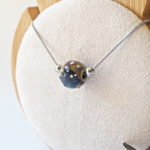 boucles d'oreilles créoles collier galaxie perles en verre filé argent bijoux