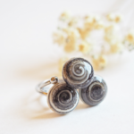 BAGUE réglable cabochons verre filé coloré acier inoxydable CHARLOTTE