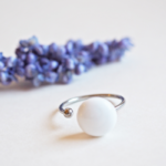 BAGUE réglable cabochons verre filé coloré acier inoxydable CHARLOTTE