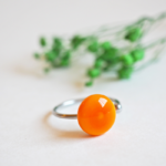 BAGUE réglable cabochons verre filé coloré acier inoxydable CHARLOTTE
