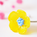boucles d'oreilles clips oreille non percée collier bracelet réglable fleurs verre filé artisanat printemps bijoux flora marguerite coquelicot bague