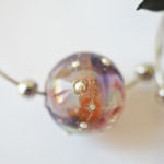 boucles d'oreilles créoles collier galaxie perles en verre filé argent bijoux