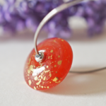 Créoles Virginie perles en verre soucoupe or fin doré acier inoxydable boucles d'oreilles chic classe unique créateur