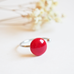 BAGUE réglable cabochons verre filé coloré acier inoxydable CHARLOTTE