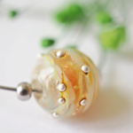 Créoles Virginie perles en verre soucoupe or fin doré acier ixnodaybel boucles d'oreilles chic classe unique créateur