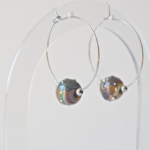 boucles d'oreilles créoles collier galaxie perles en verre filé argent bijoux