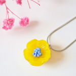 boucles d'oreilles clips oreille non percée collier bracelet réglable fleurs verre filé artisanat printemps bijoux flora marguerite coquelicot bague