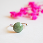BAGUE réglable cabochons verre filé coloré acier inoxydable CHARLOTTE