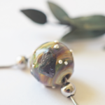 boucles d'oreilles créoles collier galaxie perles en verre filé argent bijoux